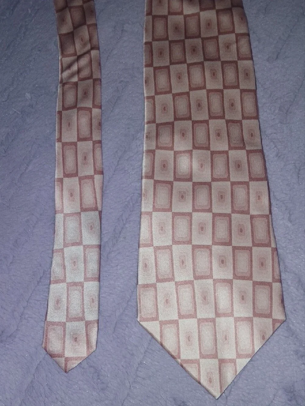 Murano Pink Geometric Print 100% Silk Men's Tie